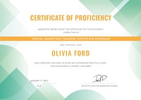 Professional certificate template vector, business course training