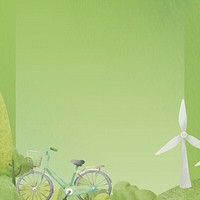 Green environmental background, watercolor border with sustainability concept psd