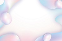 Holographic white background, iridescent frame in abstract design vector