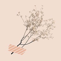 Leaf branch collage element, Autumn aesthetic psd