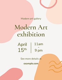 Memphis poster template, art exhibition advertisement psd