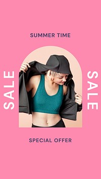 Fashion sale template, sportswear Instagram ad vector