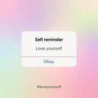 Aesthetic Instagram post template, self-love, gradient design vector