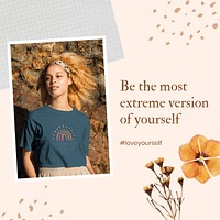 Inspiring self-love template, Instagram post, aesthetic collage vector