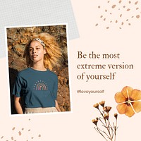 Inspiring self-love template, Instagram post, aesthetic collage psd