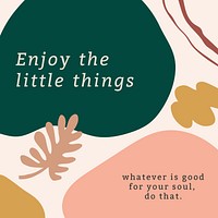 Cute Instagram post template, inspirational quote psd