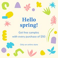 Spring sale template, Instagram post ad psd