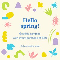 Spring sale template, Instagram post ad vector