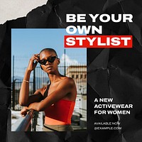 Abstract Instagram post template, fashion business ad psd