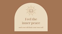 Mindfulness blog banner template, editable beige self love design vector