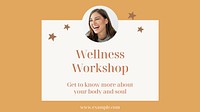 Wellness blog banner template, editable beige self love design vector