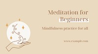 Mindfulness blog banner template, editable beige self love design vector