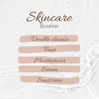 Skincare Instagram post template, list design, customizable for small business vector