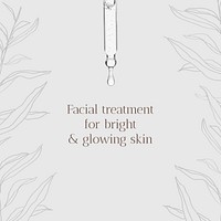 Skincare routine Instagram post template, beige design vector