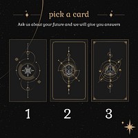 Horoscope Facebook post template, taro card design psd