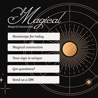 Horoscope Instagram ad template, celestial design vector