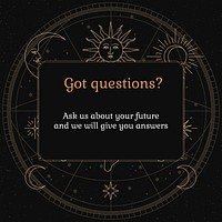 Esoteric Facebook post template, astrology design vector