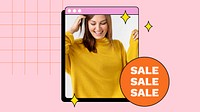 Sale blog banner template, editable fashion advertisement vector