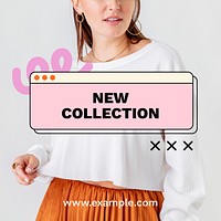 New collection Facebook post template, aesthetic fashion advertisement design vector