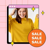 Sale Instagram post template, editable fashion advertisement vector