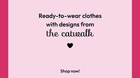 Fashion quote Facebook cover template, pink geometric shape style psd