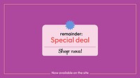 Special discount Facebook cover template, purple style for online advertisement psd