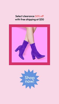 Sale Instagram story template, editable fashion advertisement vector