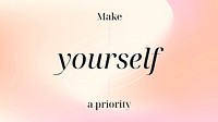 Self love quote blog banner, aesthetic pastel gradient design vector