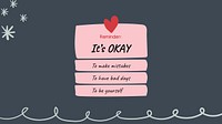 Reminder blog banner, cute self love design psd