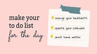 Checklist blog banner template, self love design psd