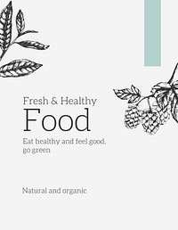 Healthy food poster template, organic design, small business ad vector