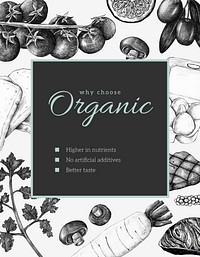 Organic food flyer template, healthy lifestyle design psd 