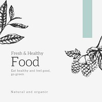 Healthy food Instagram ad template, editable design psd