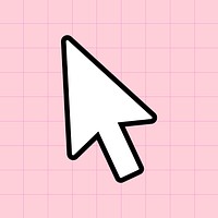 Mouse cursor clipart, retro pink grid design vector