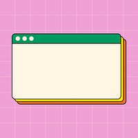 Notification clipart, retro pink grid design vector