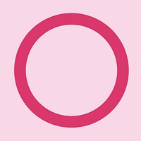 Circle clipart, cute pink design vector