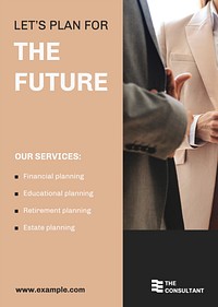 Financial consulting poster template, editable tax advisor service vector