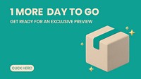 Exclusive preview blog banner template, 3D customizable ecommerce vector