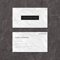 White marble texture business card vector