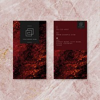 Red marble business card vector