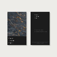 Gray golden marble business card vector