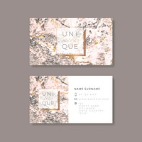 Pink marble business card vector