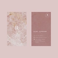 Business card template vector feminine style set