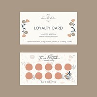 Business card template vector flower style set