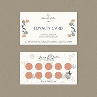 Floral loyalty card design vector