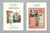 Flower shop poster design vector
