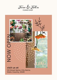 Flower shop poster design vector