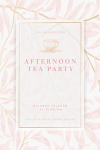 Feminine Afternoon tea Party invitation vector