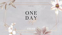 Floral One Day Left advertisement banner vector