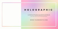 Pastel holographic pattern social template vector